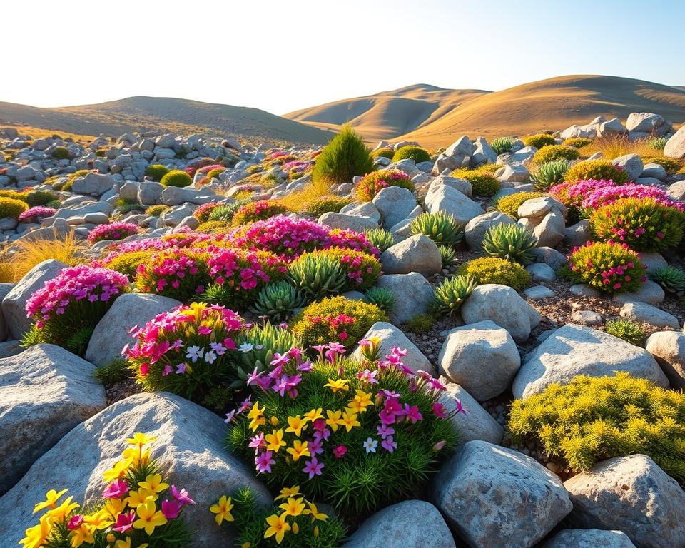 Rock garden plants selection