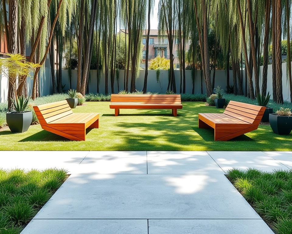 contemporary minimalist garden seating