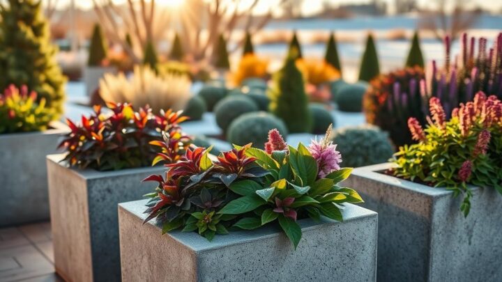 Planting Concrete Planter Blocks with Hardy (Winter-Hardy) Plants