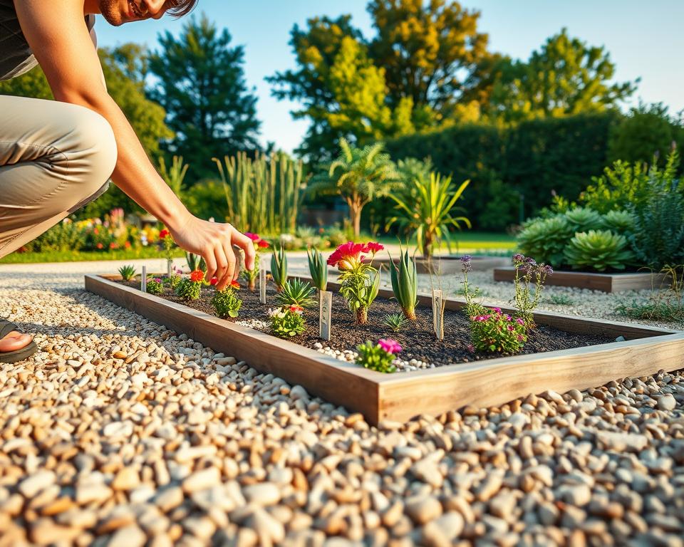 planting pockets in gravel garden