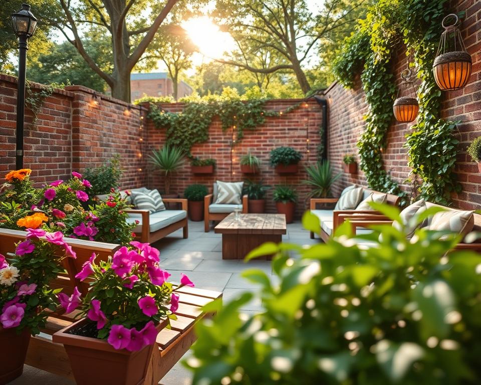 urban garden seating area