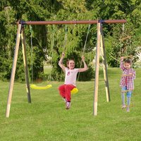 30% discount: Trigano Piki Kids Wooden Double Garden Swing with Rope Ladder