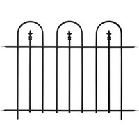 Panacea 4' x 3' Triple Arch Black Metal Fence Panel (1.23m x 0.92m)