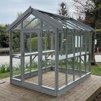 12% discount: 4'4 x 4'9 Coppice Ashdown Apex Painted Wooden Greenhouse (1.32m x 1.45m)