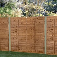 12% discount: Forest 6' x 5'6 Brown Pressure Treated Super Lap Fence Panel (1.83m x 1.68m)
