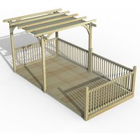 16' x 8' Forest Large Pergola Deck Kit with Retractable Canopy (4.88m x 2.44m)