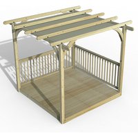 8' x 8' Forest Small Pergola Deck Kit with Retractable Canopy (2.4m x 2.4m)