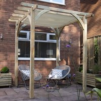 22% discount: Forest Ultima Wooden Garden Pergola with Retractable Canopy 8' x 8'