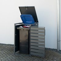 Trimetals Single 240L Anthracite Metal Wheelie Bin Store (0.68m x 0.80m)