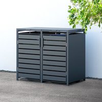 Trimetals Double 240L Anthracite Metal Wheelie Bin Store (1.32m x 0.80m)