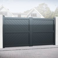 24% discount: Barnstaple Premium Metal Driveway Double Gates - Grey