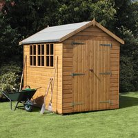 10% discount: 12' x 6' Traditional Heavy Duty Shiplap Apex Wooden Garden Shed (3.66m x 1.83m)