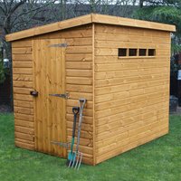17% discount: 12' x 8' Traditional Shiplap Pent Security Wooden Garden Shed (3.66m x 2.44m)