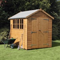 14% discount: 8' x 8' Traditional Heavy Duty Shiplap Apex Wooden Garden Shed (2.44m x 2.44m)