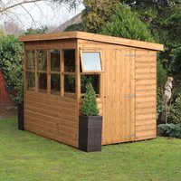 11% discount: 6' x 6' Traditional Shiplap Sun Pent 6' Gable Wooden Garden Shed (1.83m x 1.83m)