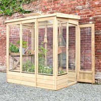 23% discount: 4' x 6' Forest Wallscape Lean To Greenhouse with Glazed Back (1.28m x 1.93m)