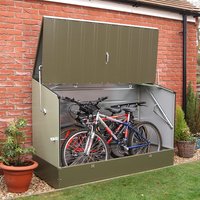 19% discount: 6x3 Trimetals Green Metal Bicycle Store - Garden Bike Storage