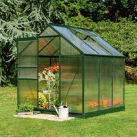 12% discount: Halls 6x6 Green Frame Polycarbonate Greenhouse