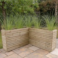 40% discount: 5'3 x 5'3 Forest Linear Corner Wooden Planter (1.6m x 1.6m)
