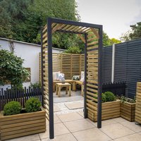 48% discount: Forest Contemporary Slatted Garden Arch 3'8 x 2'5
