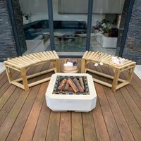60% discount: Forest Curved Wooden Firepit Bench 6'8 x 2'6 (2.03m x 0.76m) - Pack of 2