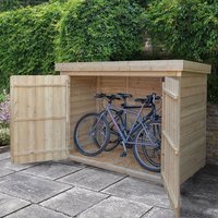 34% discount: 6'5 x 2'10 Forest Overlap Large Double Door Pent Wooden Garden Storage - Bike / Mower Outdoor Store (1.9m x 0.86m)
