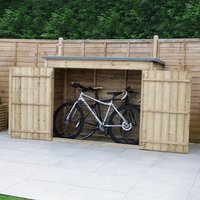 15% discount: 6'5 x 2'10 Bike Shed â Forest Pressure Treated Double Door Pent Bike Store (No Floor)
