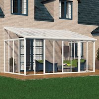 43% discount: 10x18 Palram Canopia SanRemo White Lean-To Conservatory
