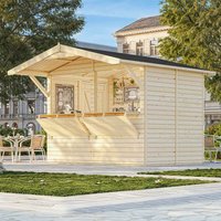13% discount: 9' x 6' Palmako Stella (16mm) Premium Large Wooden Garden Bar (2.7m x 1.9m)