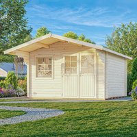 18% discount: Palmako Sally 3.9m x 3.9m Log Cabin Garden Room (44mm)