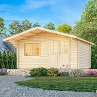 17% discount: Palmako Sally 5.3m x 4.1m Log Cabin Garden Building (44mm)