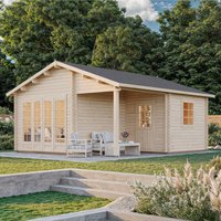 12% discount: Palmako Irene 5.3m x 5.7m Log Cabin Garden Building (44mm)
