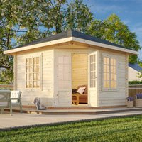 17% discount: Palmako Melanie 3.5m x 3.5m Corner Log Cabin Summerhouse (44mm)