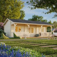 7% discount: Palmako Sandra 7.5m x 4.8m Log Cabin Summerhouse (44mm)