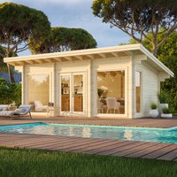 9% discount: Palmako Heidi 6.2m x 3.4m Log Cabin Garden Building (70mm)