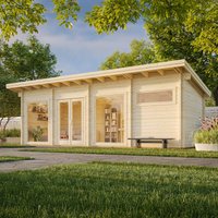 7% discount: Palmako Heidi 8.4m x 3m Log Cabin Garden Building (70mm)