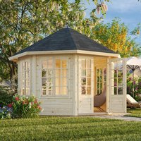 8% discount: Palmako Veronica 3.4m x 3.4m Log Cabin (34mm) - 7 Windows