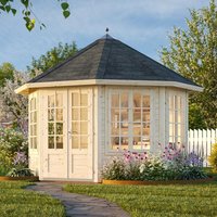 7% discount: Palmako Veronica 3.4m x 3.4m Log Cabin (34mm) - 4 Windows