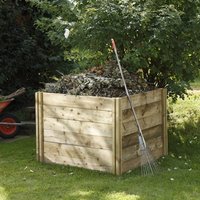 22% discount: Forest Slot Down Wooden Compost Bin (1.06x1.06m)