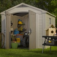 8' x 11' Keter Factor Apex Plastic Garden Shed (2.57m x 3.32m)