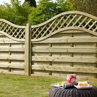 37% discount: Forest 6' x 3' Pressure Treated Prague Decorative Europa Fence Panel (1.8m x 0.9m)