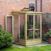 29% discount: 4' x 4' Forest Wallscape Lean To Greenhouse with Open Back (1.28m x 1.34m)