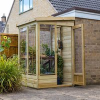 29% discount: 4' x 4' Forest Wallscape Lean To Greenhouse with Solid Back (1.28m x 1.34m)