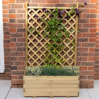 44% discount: 2'7 x 1'4 Forest Trellis Wooden Garden Planter (0.8m x 0.4m)