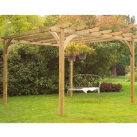 Forest Large Ultima Wooden Garden Pergola Kit 10'x10'