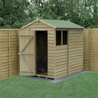 22% discount: 7' x 5' Forest 4Life 25yr Guarantee Overlap Pressure Treated Apex Wooden Shed (2.18m x 1.64m)