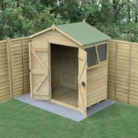 6' x 4' Forest Timberdale 25yr Guarantee Tongue & Groove Pressure Treated Double Door Apex Shed (2.03m x 1.28m)
