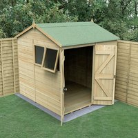 7' x 7' Forest Timberdale 25yr Guarantee Tongue & Groove Pressure Treated Double Door Reverse Apex Shed (2.17m x 2.33m)