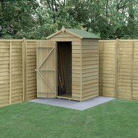 4' x 3' Forest 4Life 25yr Guarantee Overlap Pressure Treated Windowless Apex Wooden Storage Shed (1.34m x 1m)