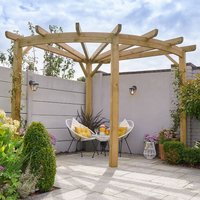 Premium 9x9 Forest Radial Wooden Corner Pergola (2.75m x 2.75m)